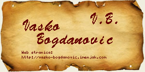 Vasko Bogdanović vizit kartica